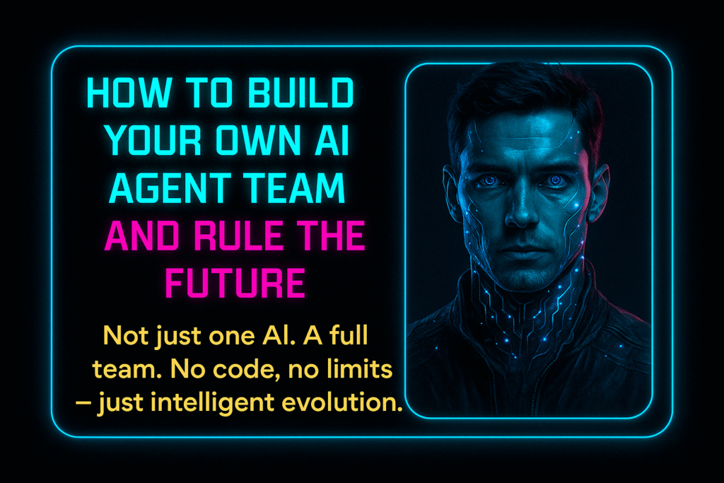 "Futuristic AI agent team concept – representing the rise of specialized artificial intelligences designed to build, automate, and evolve."